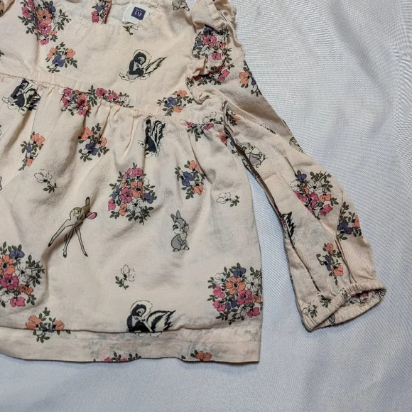 Baby GAP Bambi Disney Baby Girl 18-24 Month Pink Cotton Top - Lined + Frill - Picture 3 of 9